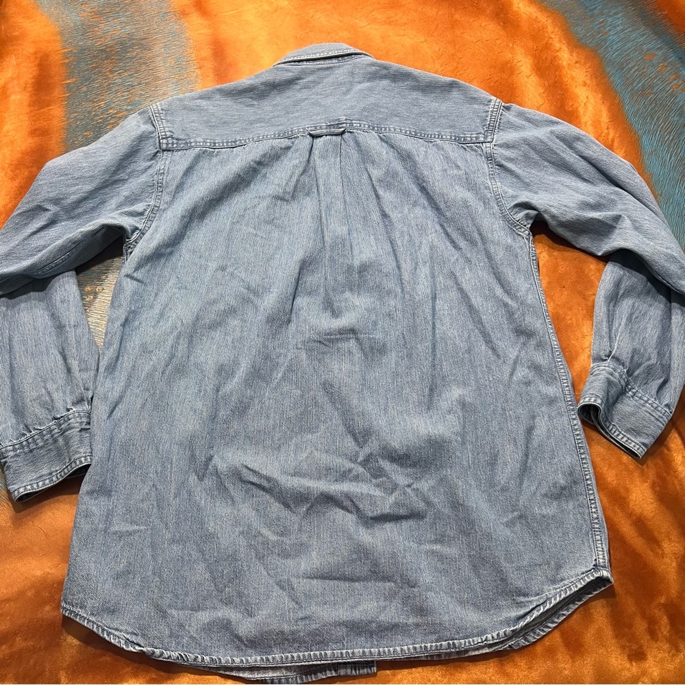 VTG 90s Warner Bros Looney Tunes Denim Embroidered button up shirt small - Picture 7 of 13
